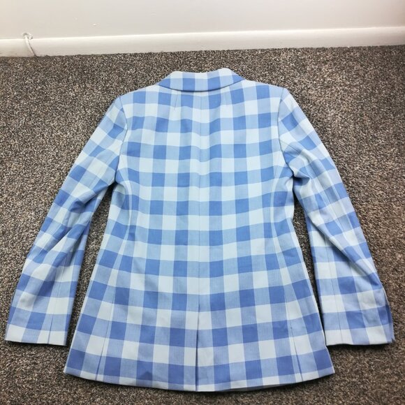 2023 J Crew Willa Blazer Jacket Italian Wool Gingham Checked Herringbone Sz 4 - Picture 10 of 15